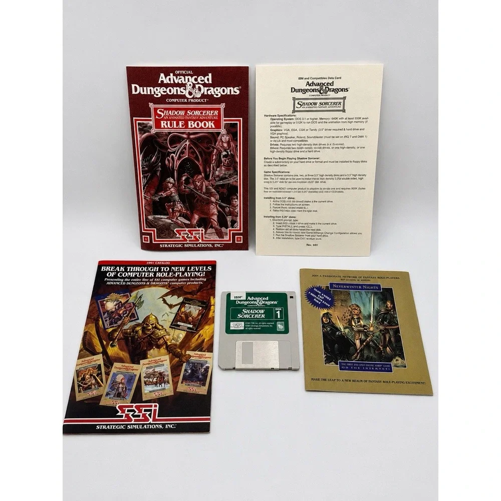 Advanced Dungeons & Dragons Shadow Sorcerer IBM PC 3.5 Floppy OUT OF STOCK